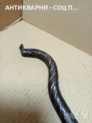 Стар Ръчно Кован Лост Щанга Козикрак Тегло 2.700кг., снимка 2 - Антикварни и старинни предмети - 49755978