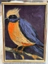 картина в золотой рамке ПТИЦА НА ВЕТКЕ, снимка 1