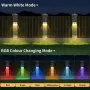 HAMLITE Соларни оградни светлини RGB външни водоустойчиви, ярки, за декорация на градина, 4 бр., снимка 4