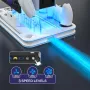 Стойка и охладителна станция с RGB LED, станция за зареждане, PS5 / PS5 Slim, бяла, снимка 2