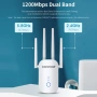 Чисто нов запечатан в целофан Мощен Двубандов WiFi Усилвател Morelian 1200Mbps с 4 Антени  , снимка 3
