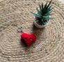 Плетен ключодържател Червено сърце, снимка 3