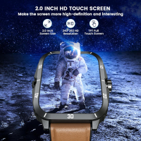 Смарт часовник за мъже, 2.0" сензорен екран Bluetooth разговори, снимка 2 - Смарт гривни - 45071416
