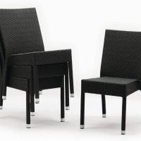 Плетени столове за закрито и открито 860X500X600 мм цвят въглед, снимка 9 - Столове - 45449952