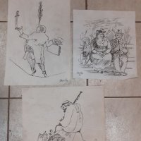 Стари рисунки подписани Илия Бешков,карикатура,илюстрация,стара картина,рисунка, снимка 1 - Колекции - 39614258