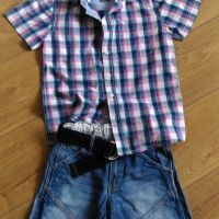 ZARA и DETROIT детски къси дънки, тениска и ризка, снимка 12 - Детски къси панталони - 45436398