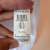 River Island Бял потник с щампа и диаманти 100% памук 42 размер 🤍, снимка 5 - Потници - 45420616