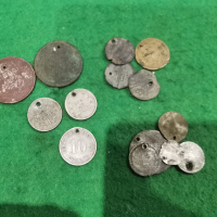 Лот стари сребърни бронзови и медни монети от накит, снимка 1 - Нумизматика и бонистика - 44972440