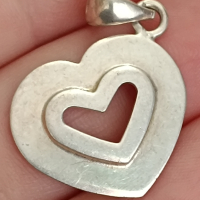 Сребърна висулка  сърце ЖР69, снимка 2 - Колиета, медальони, синджири - 45005618
