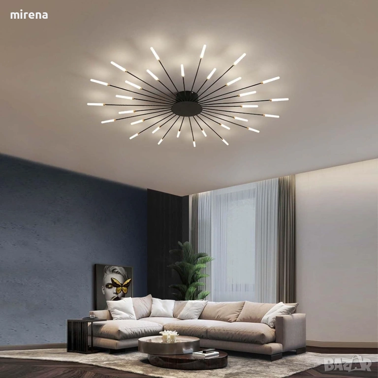 Модерна LED ЛЕД фойерверки, цвете, скандинавска, полилеи (30 глави), снимка 1