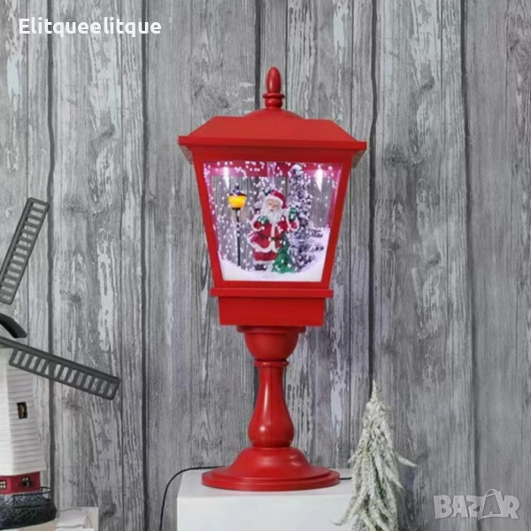 Декоративна коледна лампа Дядо Коледа с падащ сняг и мелодия , снимка 1