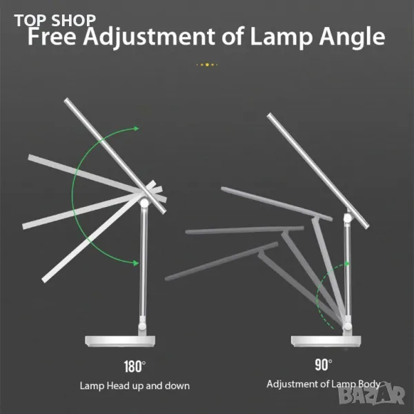 LED настолна лампа с безжично зарядно и грижа за очите MDHAND, снимка 1