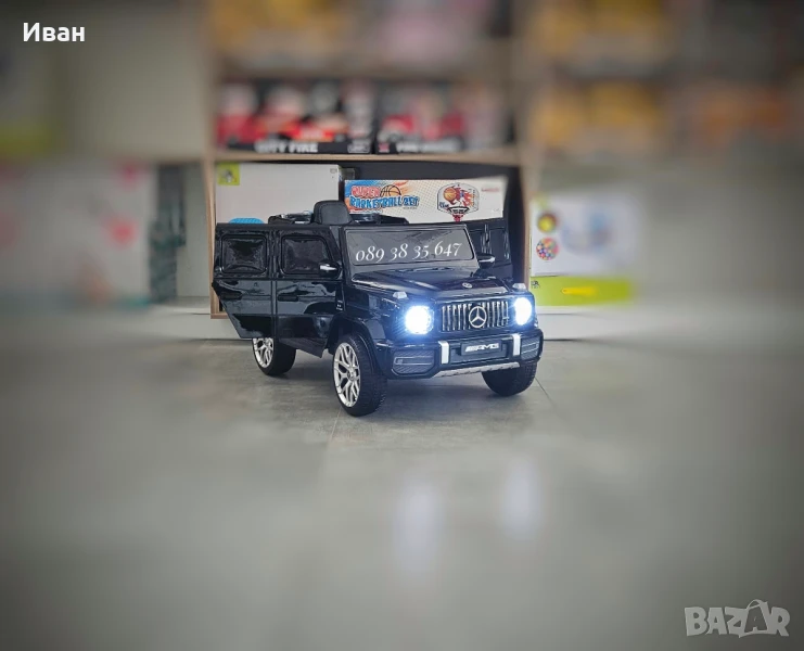 ТОП ЦЕНА!НОВО!Акумулаторен джип Mercedes G63 AMG с 12V батерия,EVA гуми,металик,USB, снимка 1