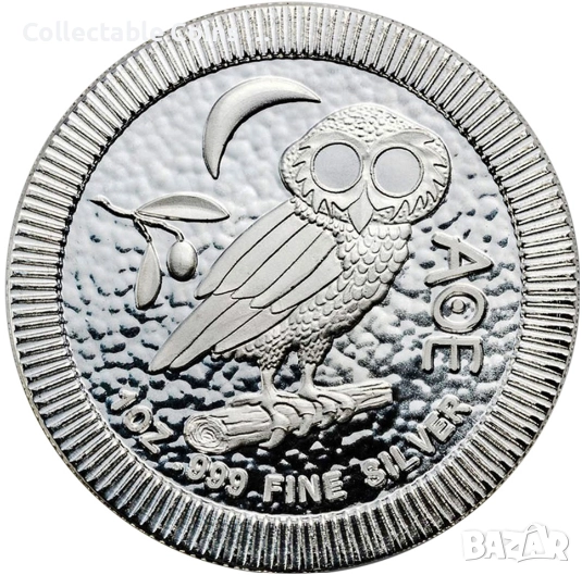 сребърна монета 1 оз 1 oz сова, снимка 1
