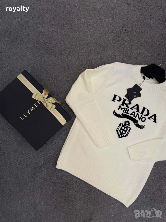 Prad🅰️ Бяла Мъжка Блуза Плетиво , снимка 1
