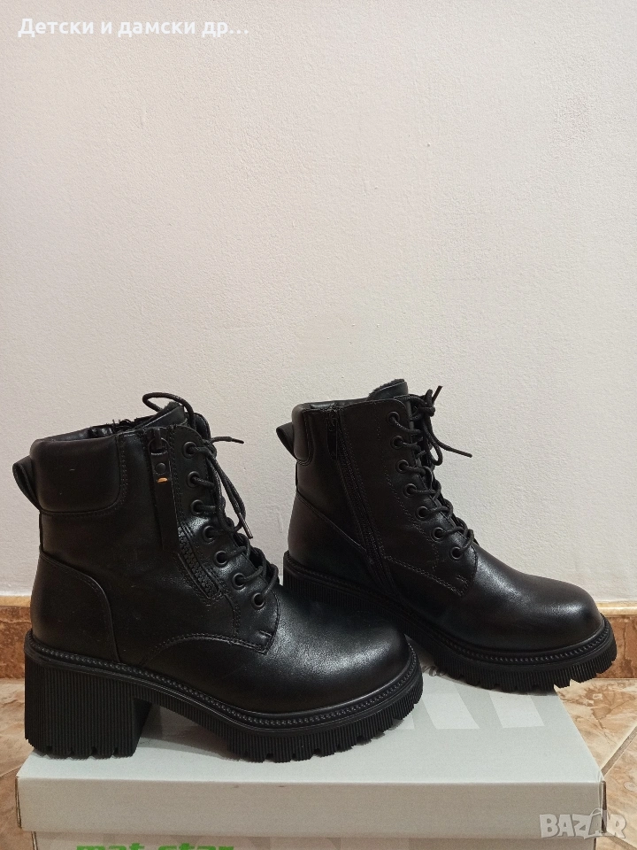 Дамски боти с дебел ток 37 номер , снимка 1