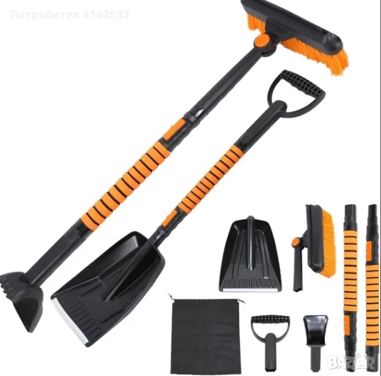 Лопата с четка за сняг и лед 5в1, снимка 1