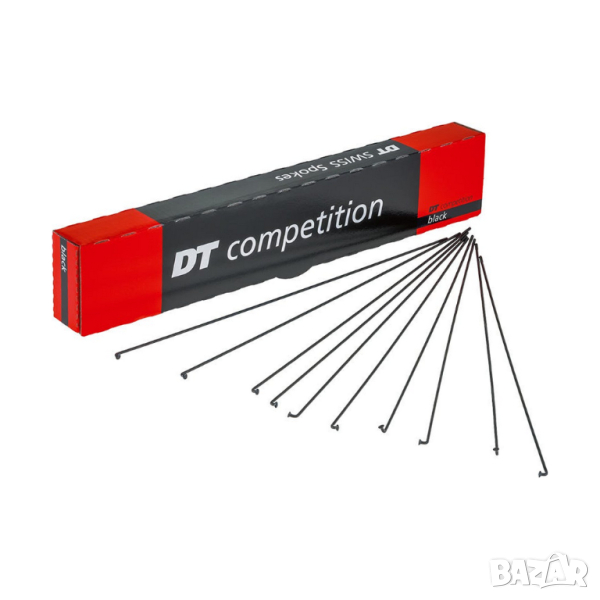 Спици DT Swiss Competition 2-1.8-2mm Черни J-bend, 258mm, 260mm, 262mm, снимка 1