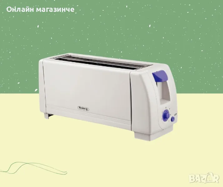 Тостер за хляб Rosberg R51440C, 1300W, 4 филийки, 7 степени, Бял, снимка 1