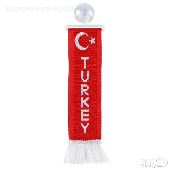 Знаме 5х22 см. TURKEY, с вендуза за захващане, снимка 1