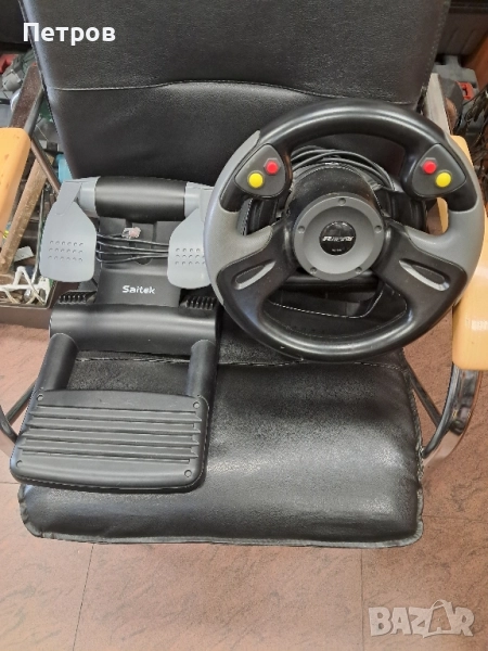 Геймърски Волан и педали SAITEK, снимка 1