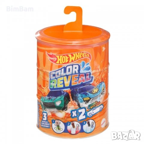 Количка изненада Hot Wheels Color Reveal с магическа трансформация - 2 броя/Mattel - различни модели, снимка 1