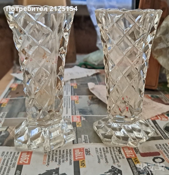 Две малки вази от оловен кристал., снимка 1