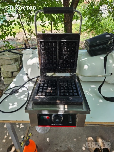 Гофретник тип швейцарска вафла на ток професионален втора употреба , снимка 1