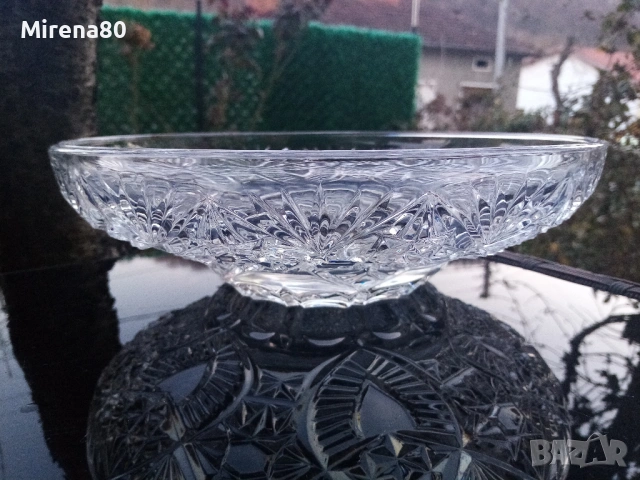 Голяма кристална фруктиера, снимка 4 - Чинии - 53739741