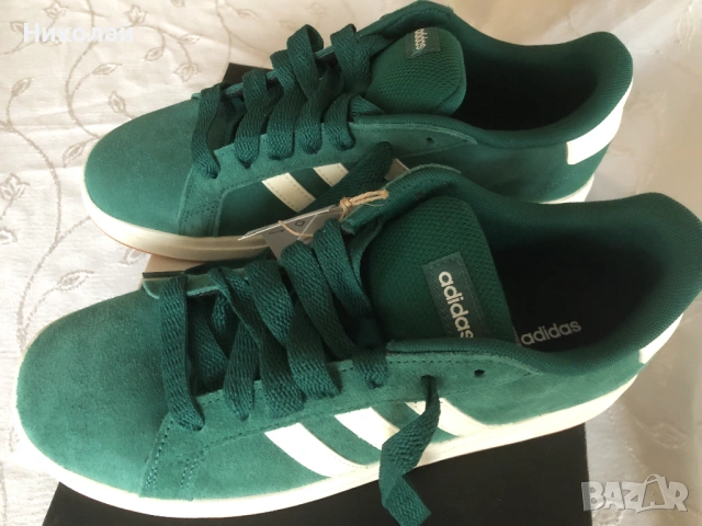 Маратонки Adidas Grand Court, 40 номер, ест. велур, зелени Collegiate Green, унисекс, нови с етикет, снимка 9 - Маратонки - 53223614
