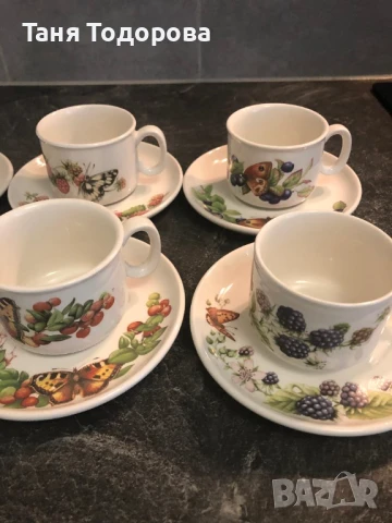 6 чашки за кафе с чинийки- Libelle, Meakin-Member of Wedgwood group, снимка 4 - Сервизи - 51065914