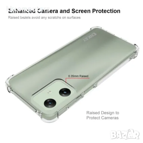 Motorola Moto G Play (2024) Удароустойчив ENKAY Силиконов Калъф и Протектор, снимка 3 - Калъфи, кейсове - 49920937