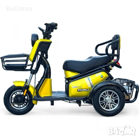 Двуместна електрическа триколка PUDDING PRO 1200W, Най- Дългата Платформа, Червена Перла, Крачна спи, снимка 5 - Инвалидни скутери - 52570015