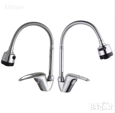 Смесител за вода с гъвкав чучур, верт. с покр. от хром, снимка 3 - Други стоки за дома - 52852443