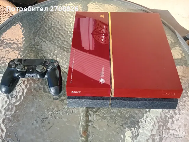 Като нов лимитиран PlayStation 4 червено и черно + оригинален джойстик, снимка 1 - PlayStation конзоли - 47528310