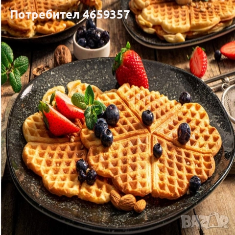 Гофретник с терморегулатор и незалепващи плочи – перфектни гофрети всеки път, снимка 6 - Гофретници - 52613263