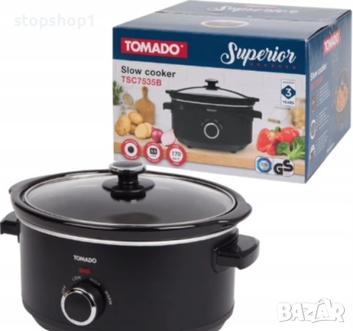 Уред за бавно готвене Tomado Slow Cooker Tsc7535B, снимка 2 - Печки, фурни - 54157003