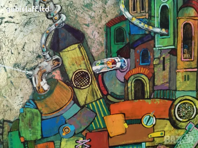 Картина "Кръговрат", проф. Пл. Легкоступ, 1993 г., снимка 4 - Картини - 49372508