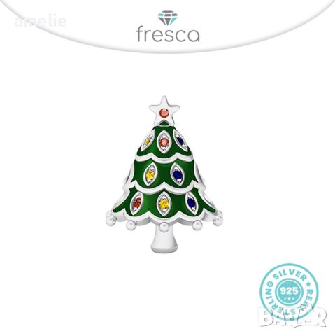 Талисман Fresca по модел тип Пандора Коледен сребро 925 Pandora Christmas Tree. Колекция Amélie, снимка 1 - Гривни - 42910921