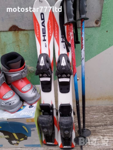 Ски комплект детски- ски, автомати, щеки, обувки, каска., снимка 3 - Зимни спортове - 53010221