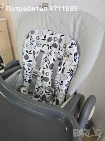 Стол за хранене Lorelli Bellissimo Cool Grey PU Leathe, снимка 3 - Столчета за хранене - 53148854