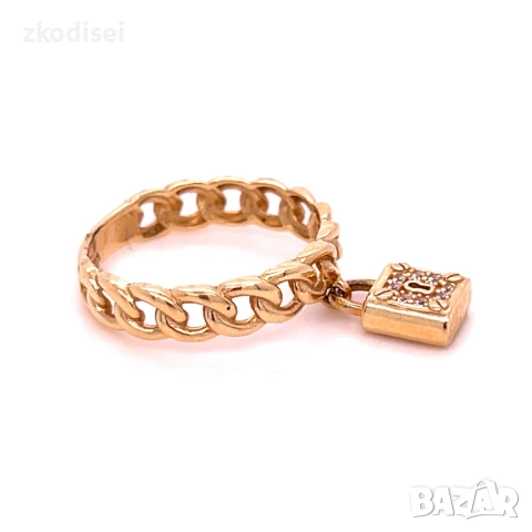 Златен дамски пръстен 2,82гр. размер:53 14кр. проба:585 модел:22802-1, снимка 3 - Пръстени - 53340831