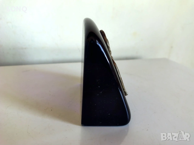 Иконка Дева Мария С Младенеца Върху Кобалтово Стъкло, снимка 3 - Икони - 54020047