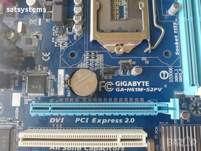  Дънна платка Gigabyte GA-H61M-S2PV Socket LGA1155, снимка 3 - Дънни платки - 46457169