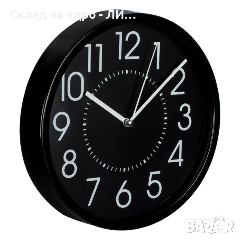 Стенен часовник Liberta, Матов, Черен, 20см, снимка 2 - Стенни часовници - 45701630