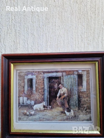 Прекрасна антикварна колекционерска белгийска авторска картина , снимка 4 - Картини - 51155719