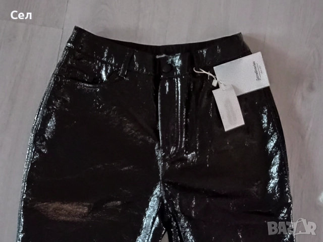 Нов дамски кожен панталон stradivarius 38, снимка 5 - Панталони - 47811633