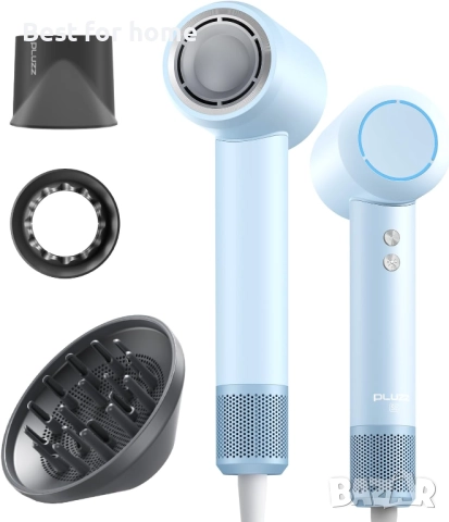 PLUZZ Йонен сешоар с дифузер ,бързо сушене и нисък шум, термоконтрол 110 000 об/мин 