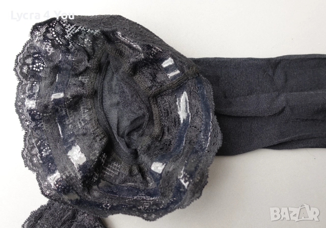 S черни чорапи със силикон, снимка 4 - Бельо - 52459895