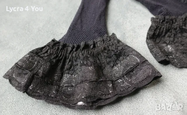 М черни мрежести чорапи със силикон, снимка 4 - Бельо - 50382502
